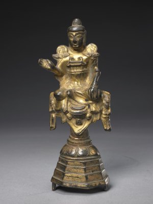 图片[1]-Bronze gilded Lushena Dharma Buddha-China Archive